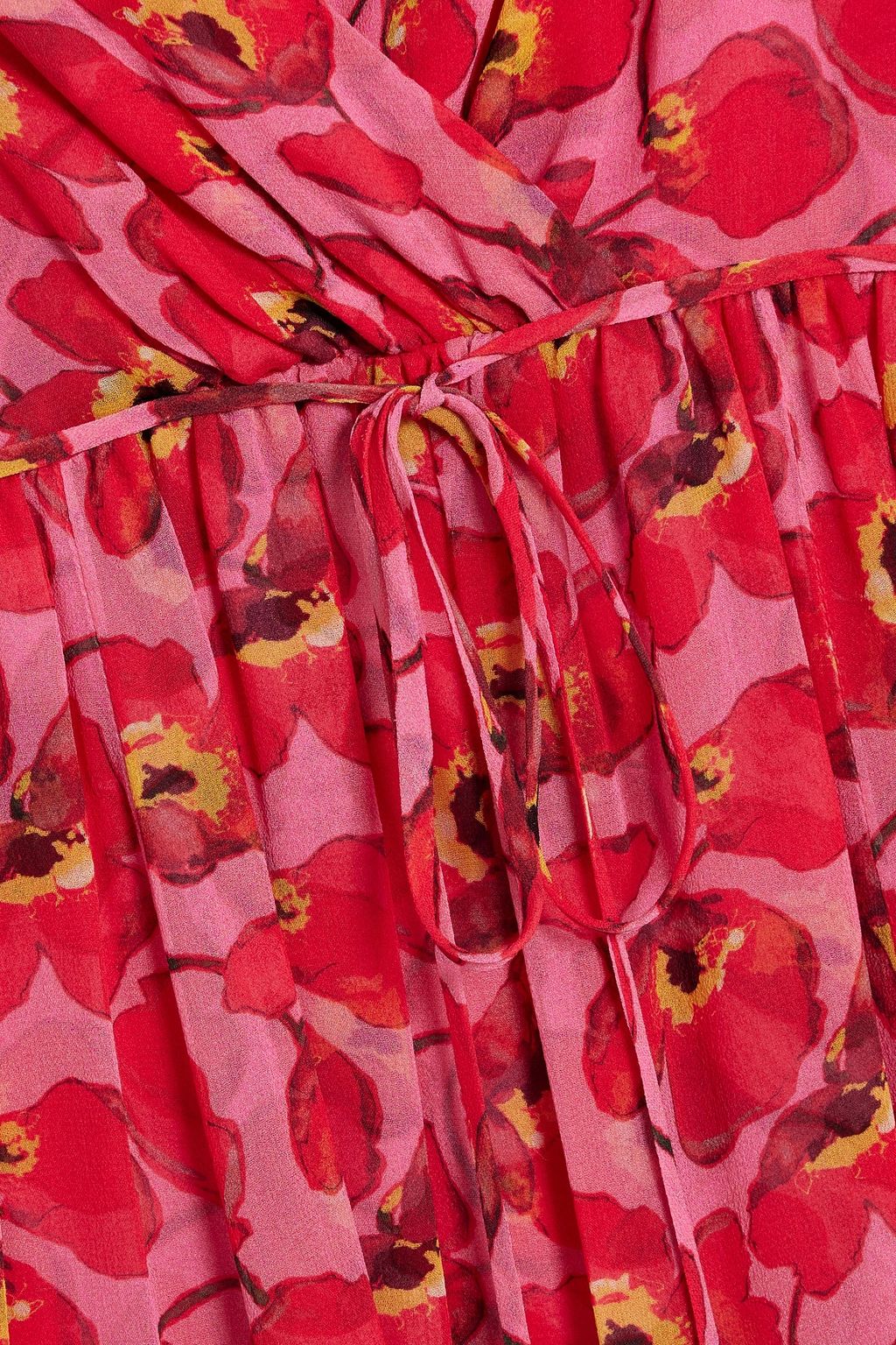 CAROLINA HERRERA Wrap-effect floral-print silk-chiffon midi dress