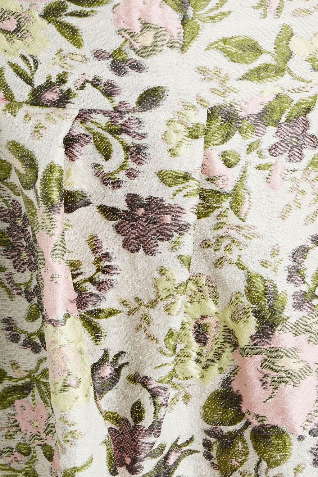 MONIQUE LHUILLIER Pleated brocade midi dress