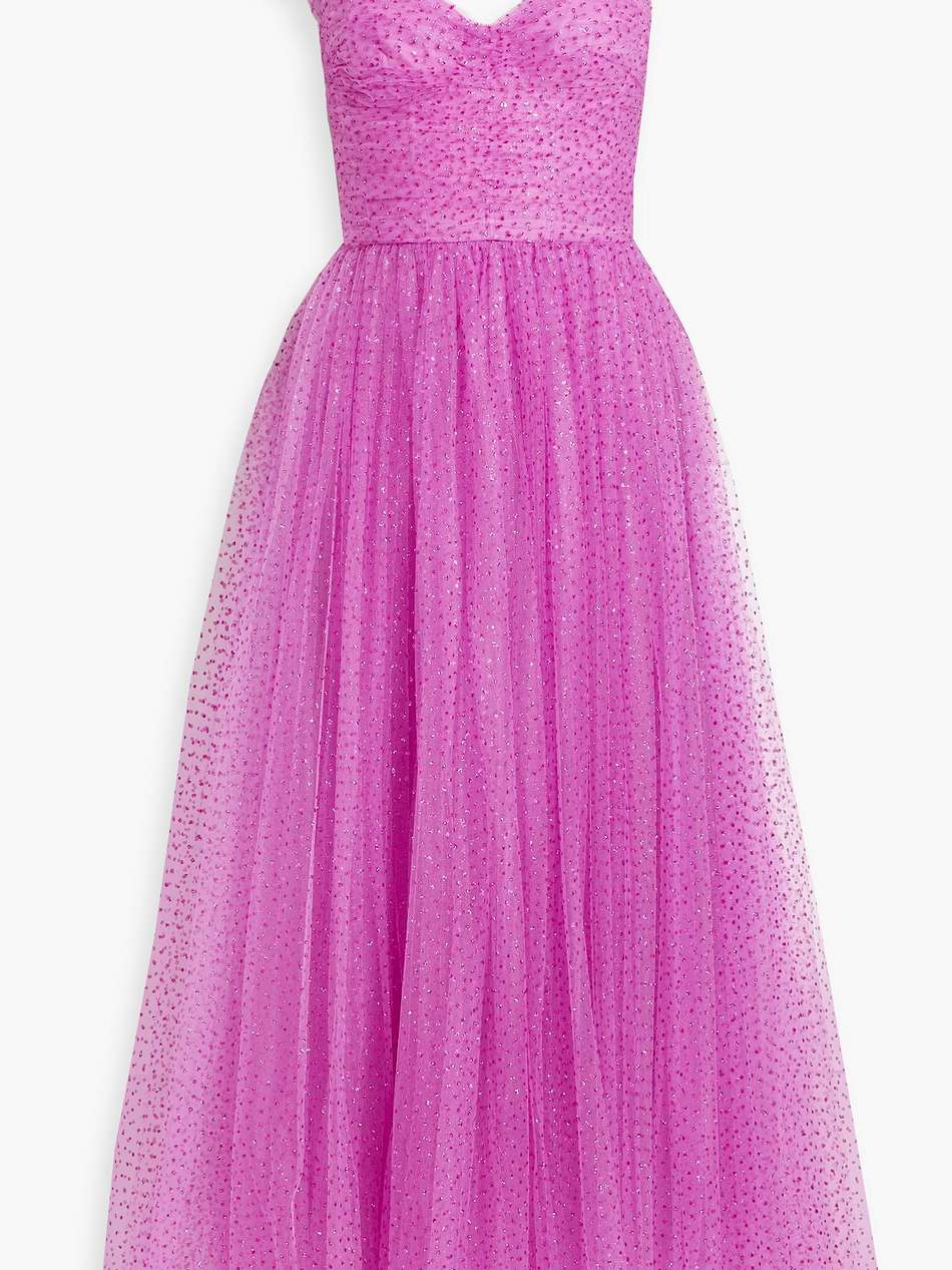 glittered tulle gown
