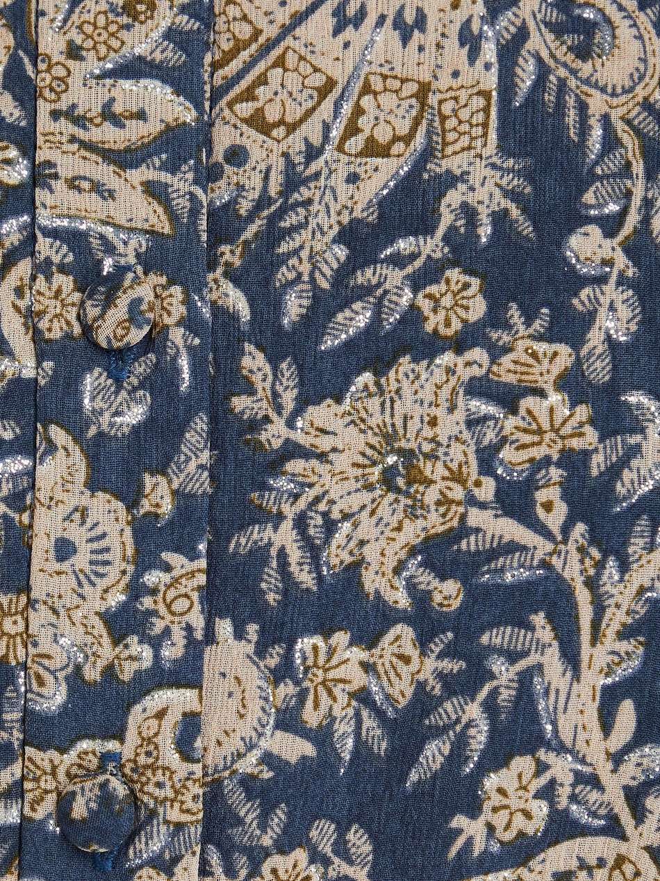 pleated paisley-print georgette dress