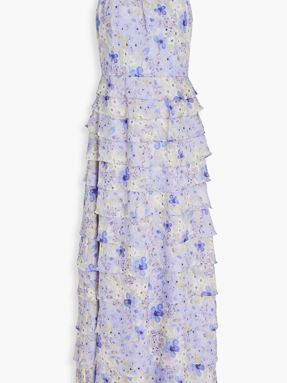 tiered floral-print chiffon maxi dress