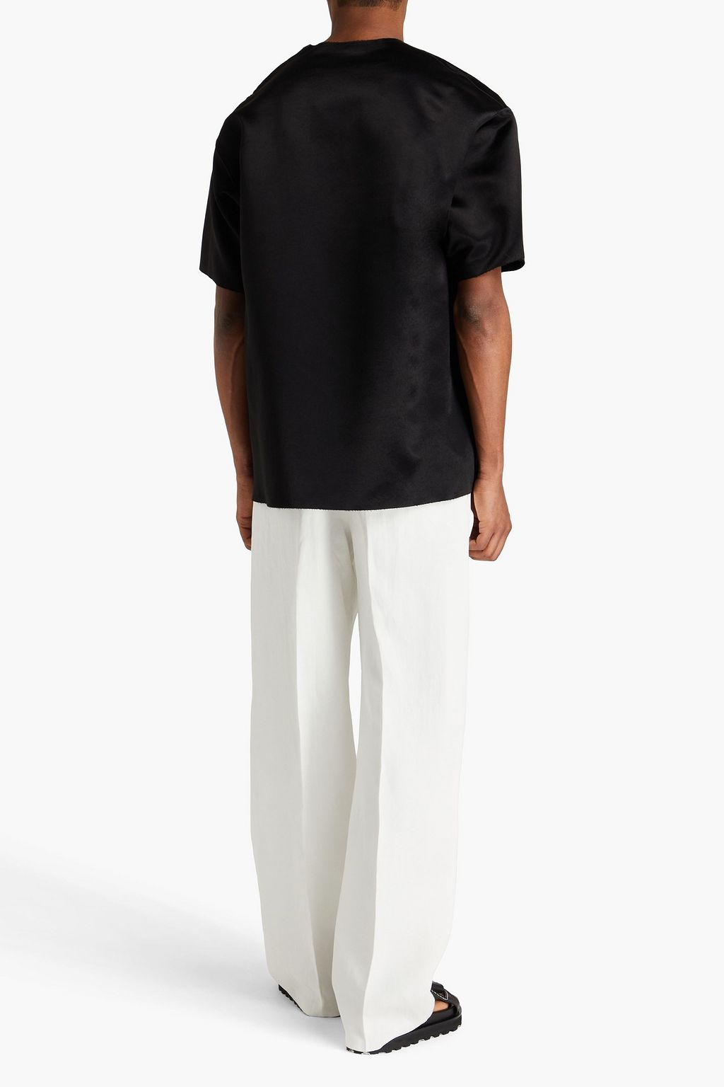 JIL SANDER تي شيرت مصنوع من ساتان دوشيس