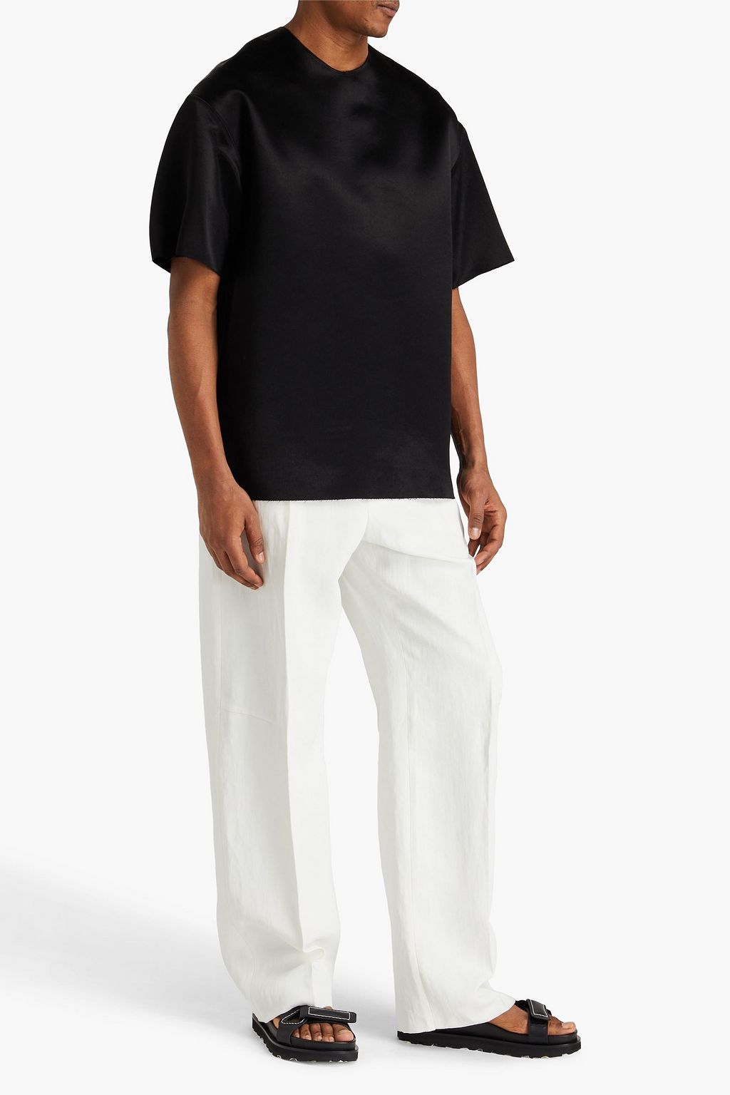 JIL SANDER تي شيرت مصنوع من ساتان دوشيس