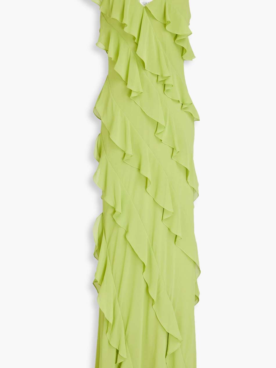 ruffled chiffon maxi dress