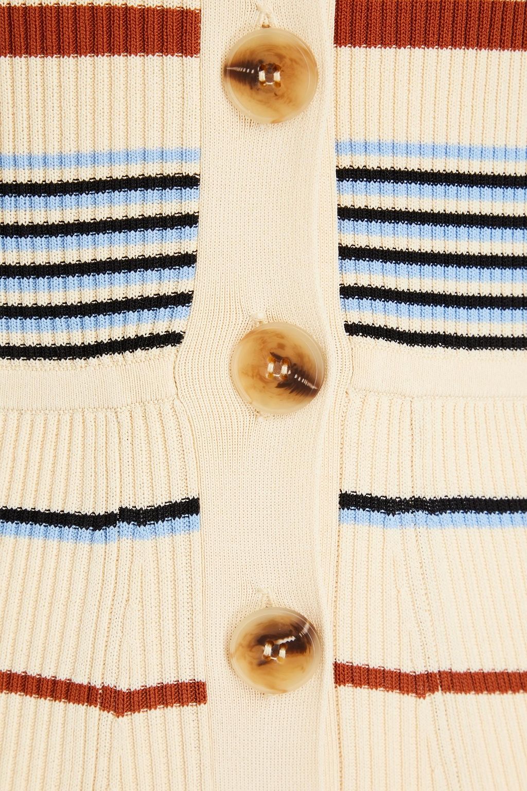 CLAUDIE PIERLOT Striped ribbed-knit maxi dress
