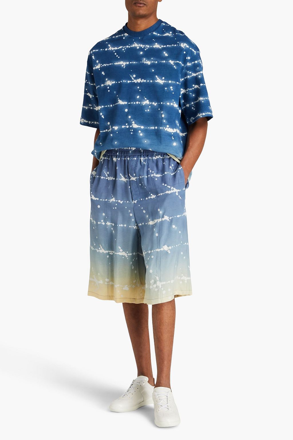 JIL SANDER شورت مصنوع من التويل ومزين بطبعات