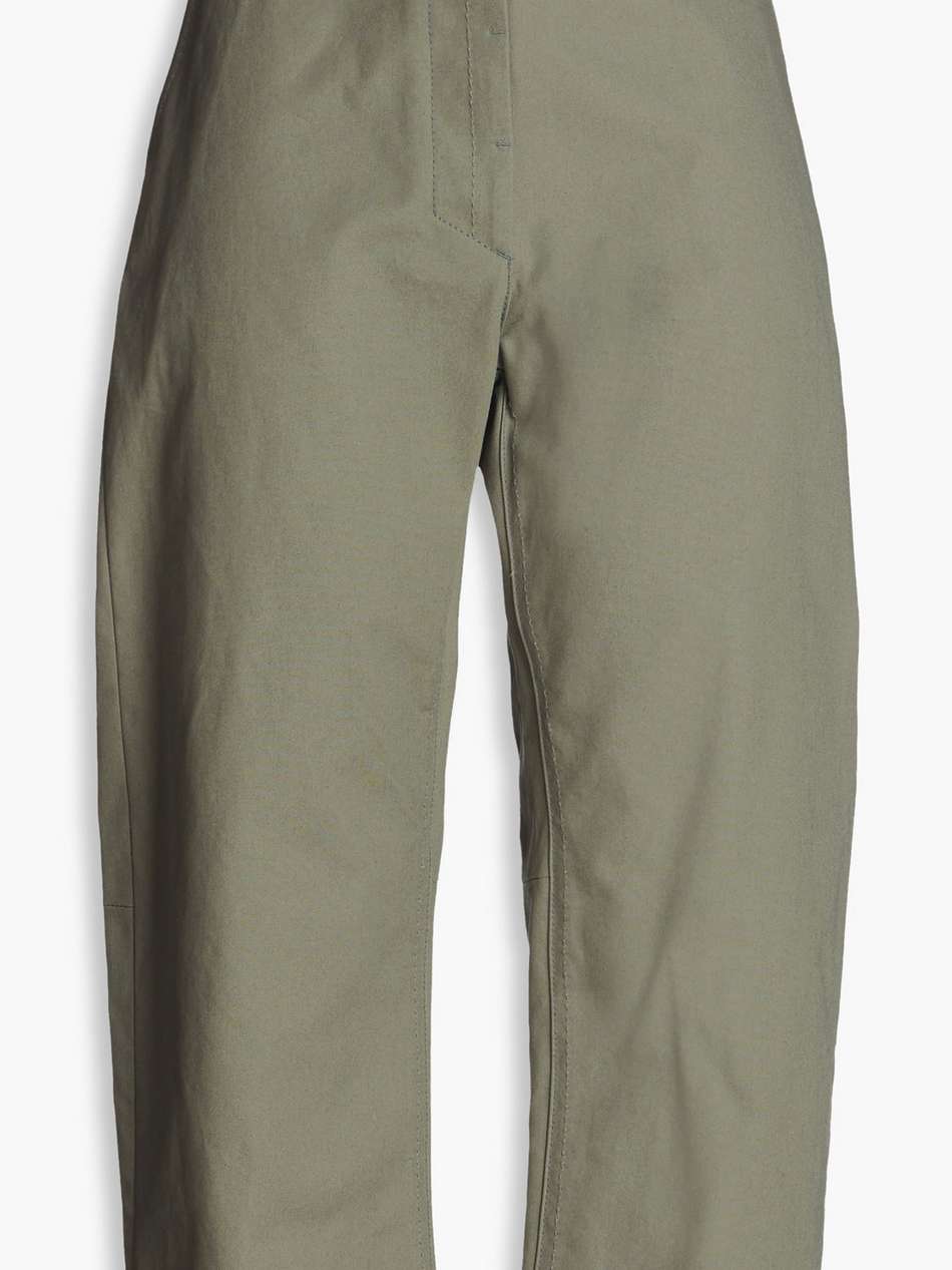 cropped cotton-canvas straight-leg pants
