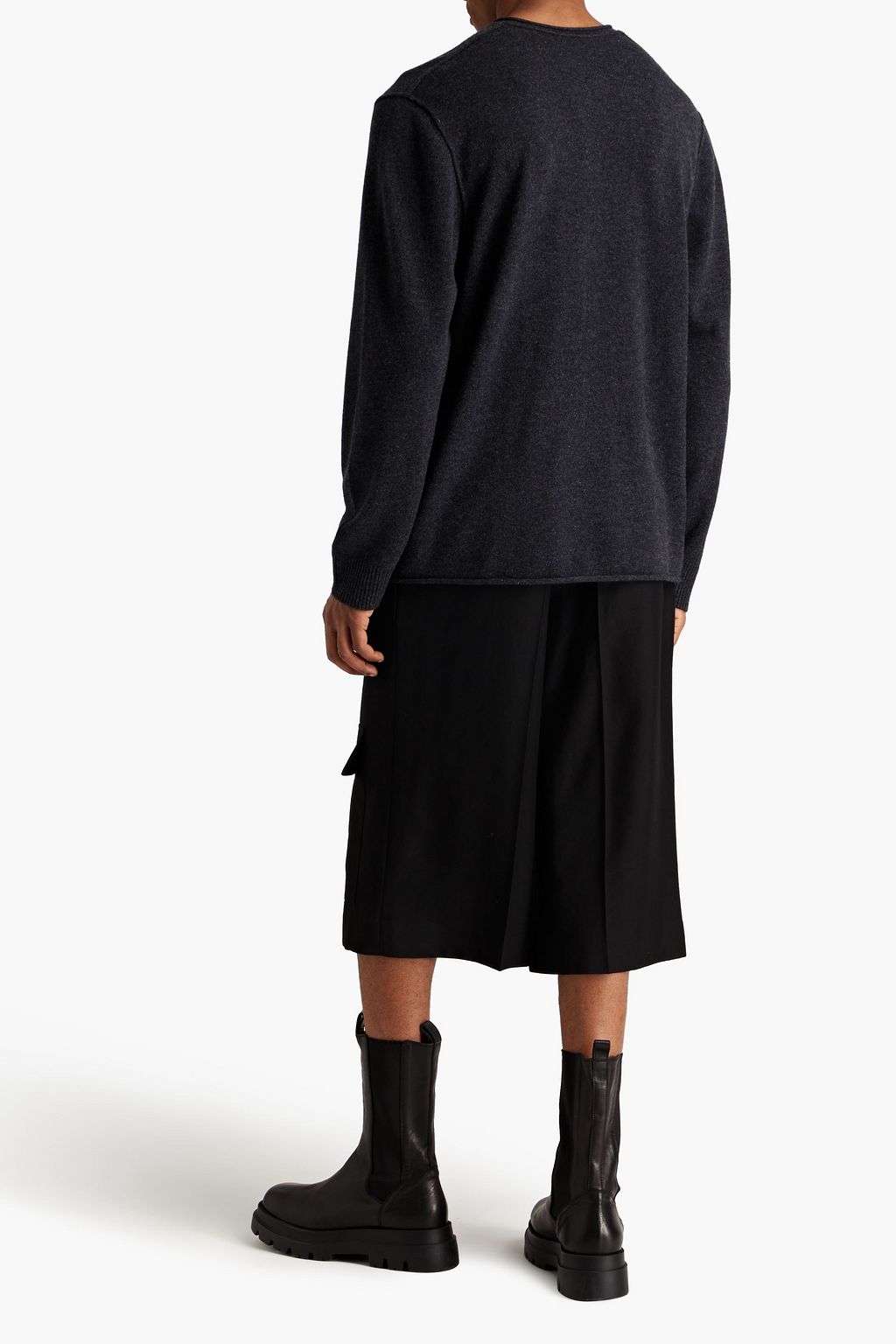 JAMES PERSE Mélange cashmere Henley sweater