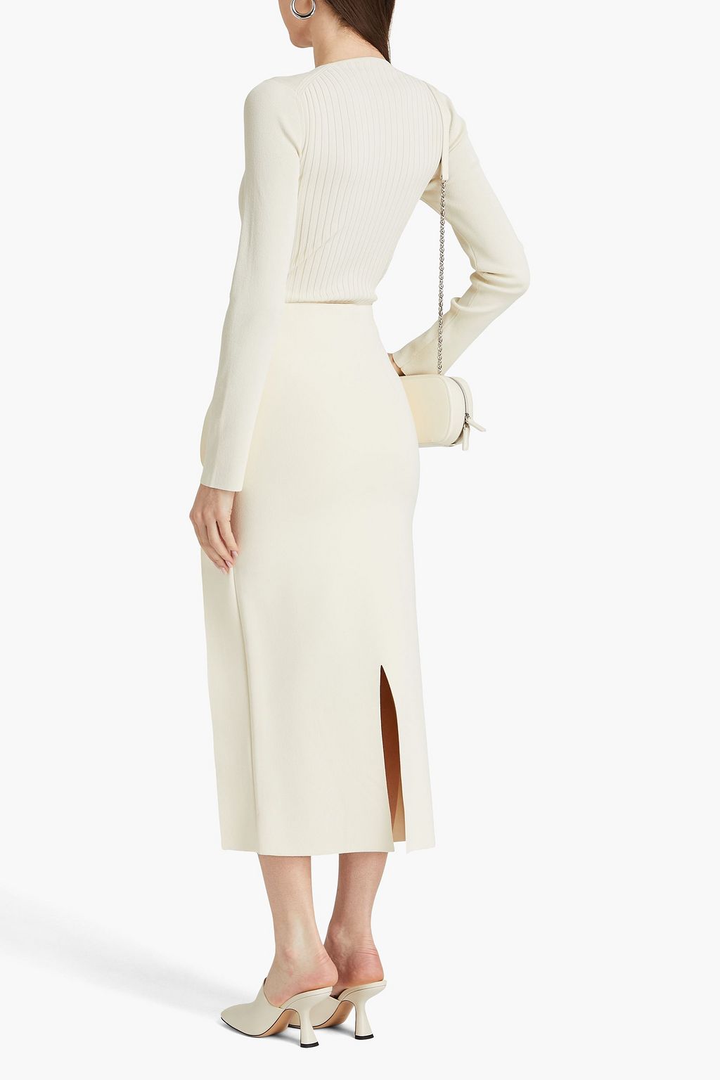 JIL SANDER تنورة متوسطة الطول مصنوعة من نسيج محبوك