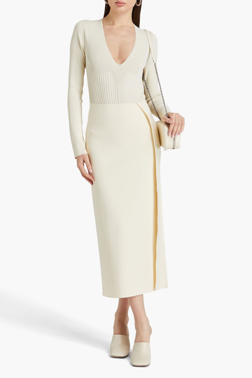 JIL SANDER تنورة متوسطة الطول مصنوعة من نسيج محبوك