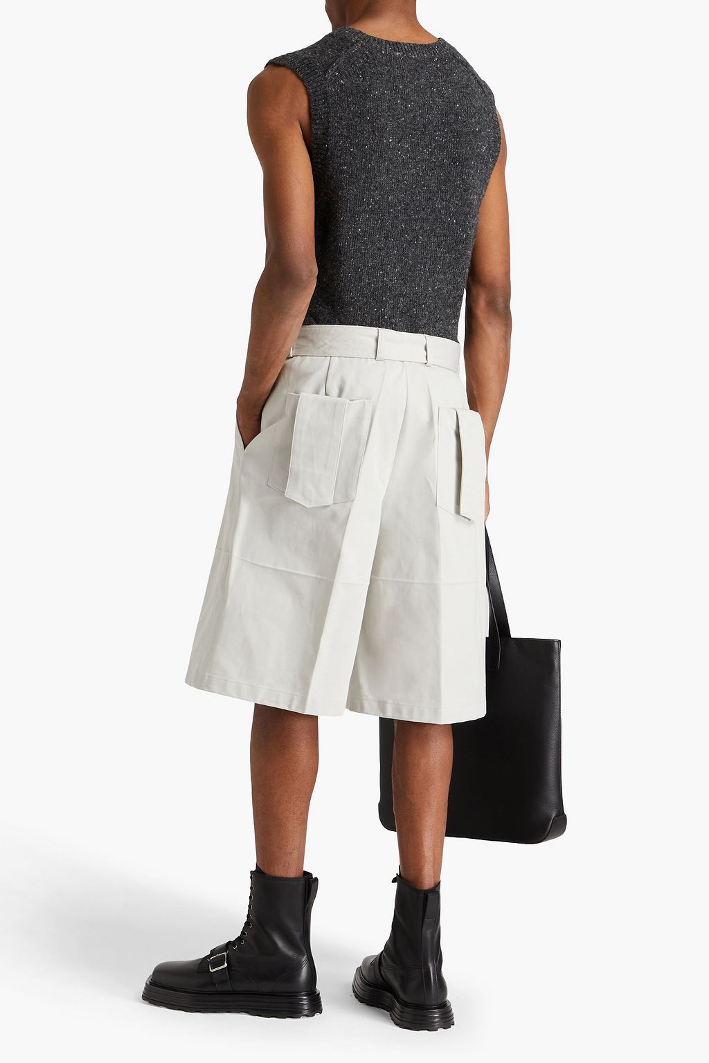 JIL SANDER Shorts aus Baumwoll-Twill mit Gürtel