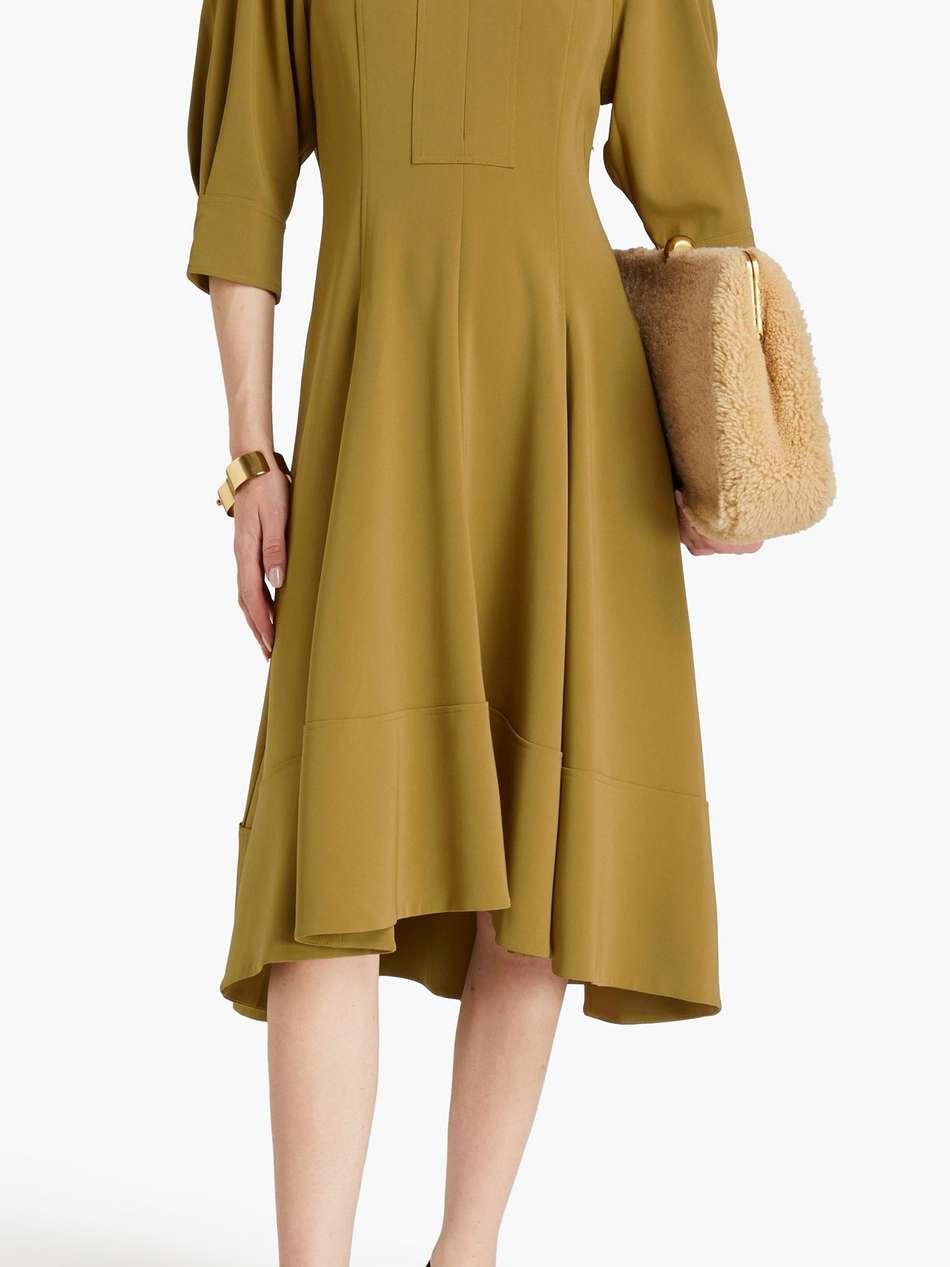 crepe midi dress