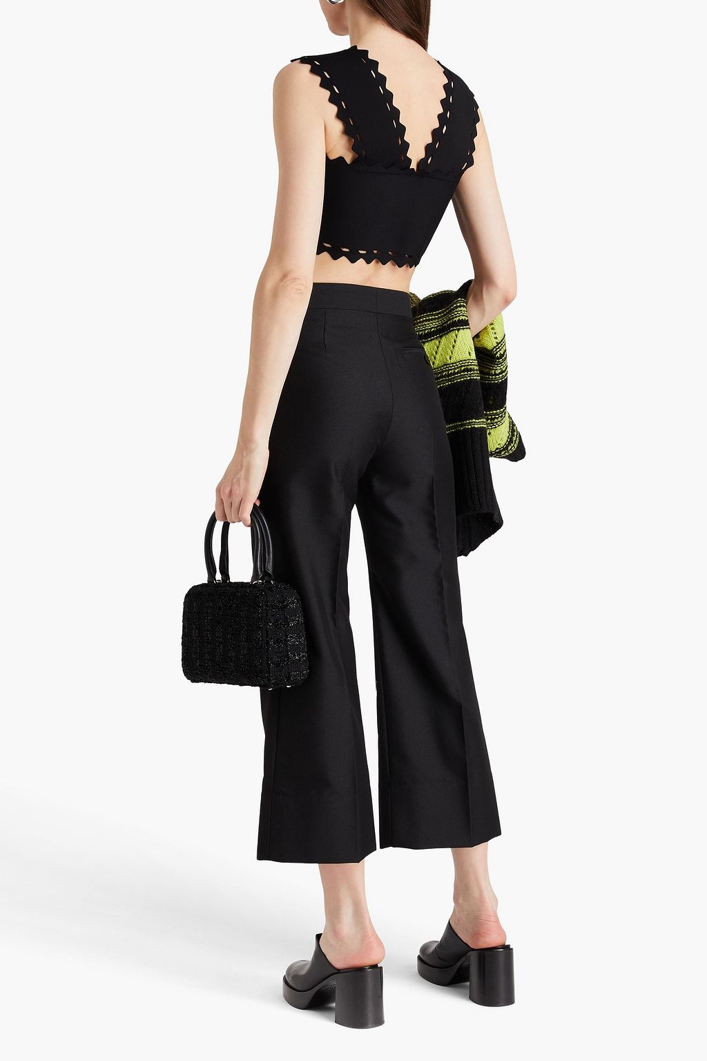MSGM Cropped twill straight-leg pants