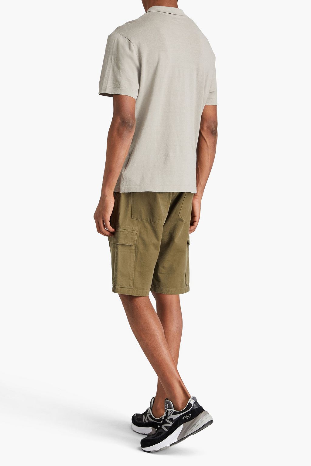 JAMES PERSE Slub linen-blend polo shirt