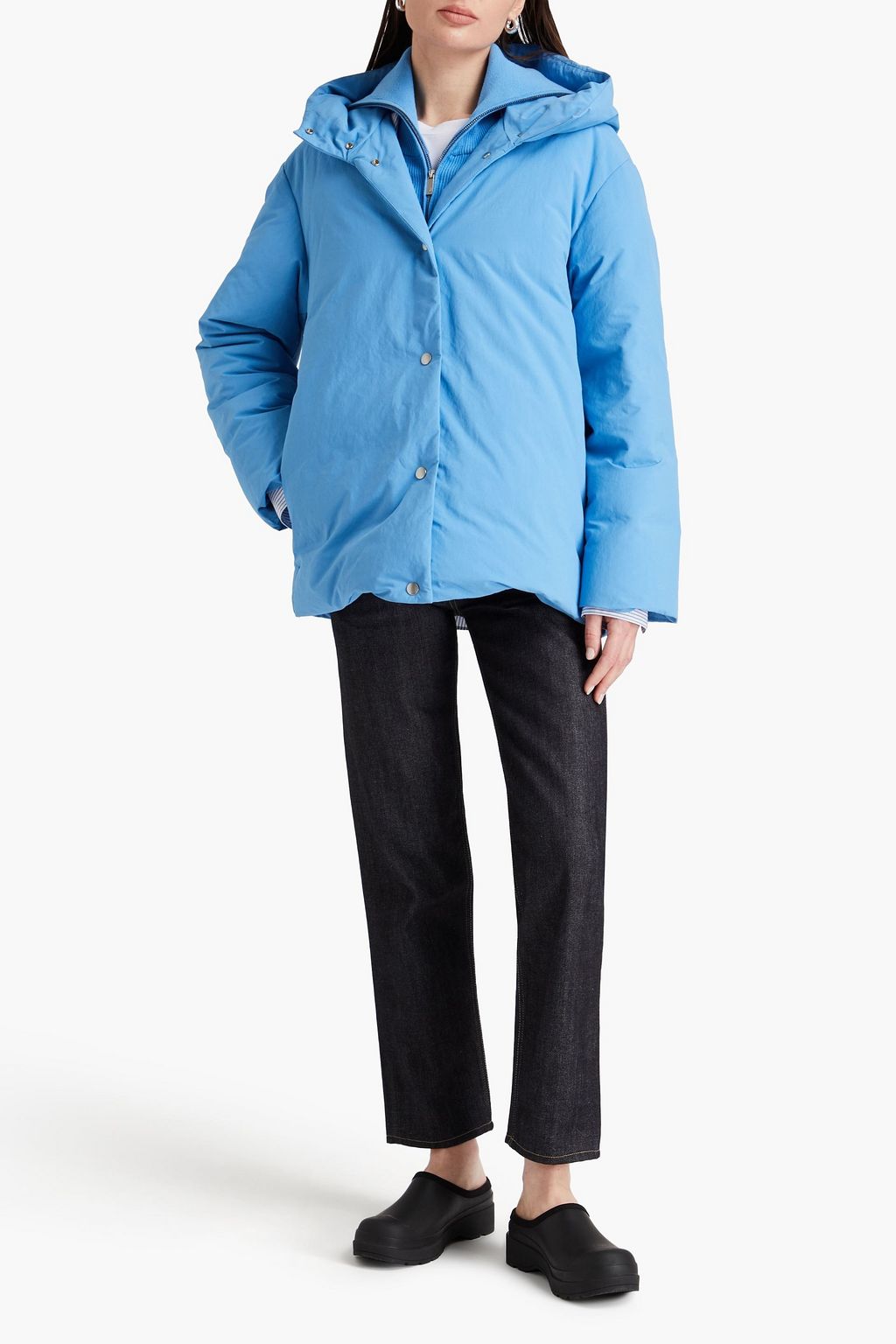 JIL SANDER 쉘 후드 다운 재킷