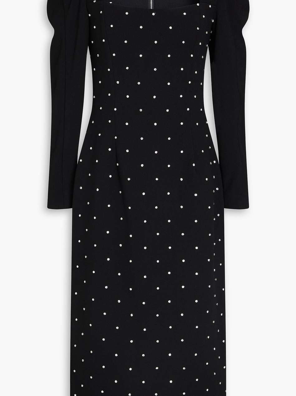 after hours embellished crepe midi dress