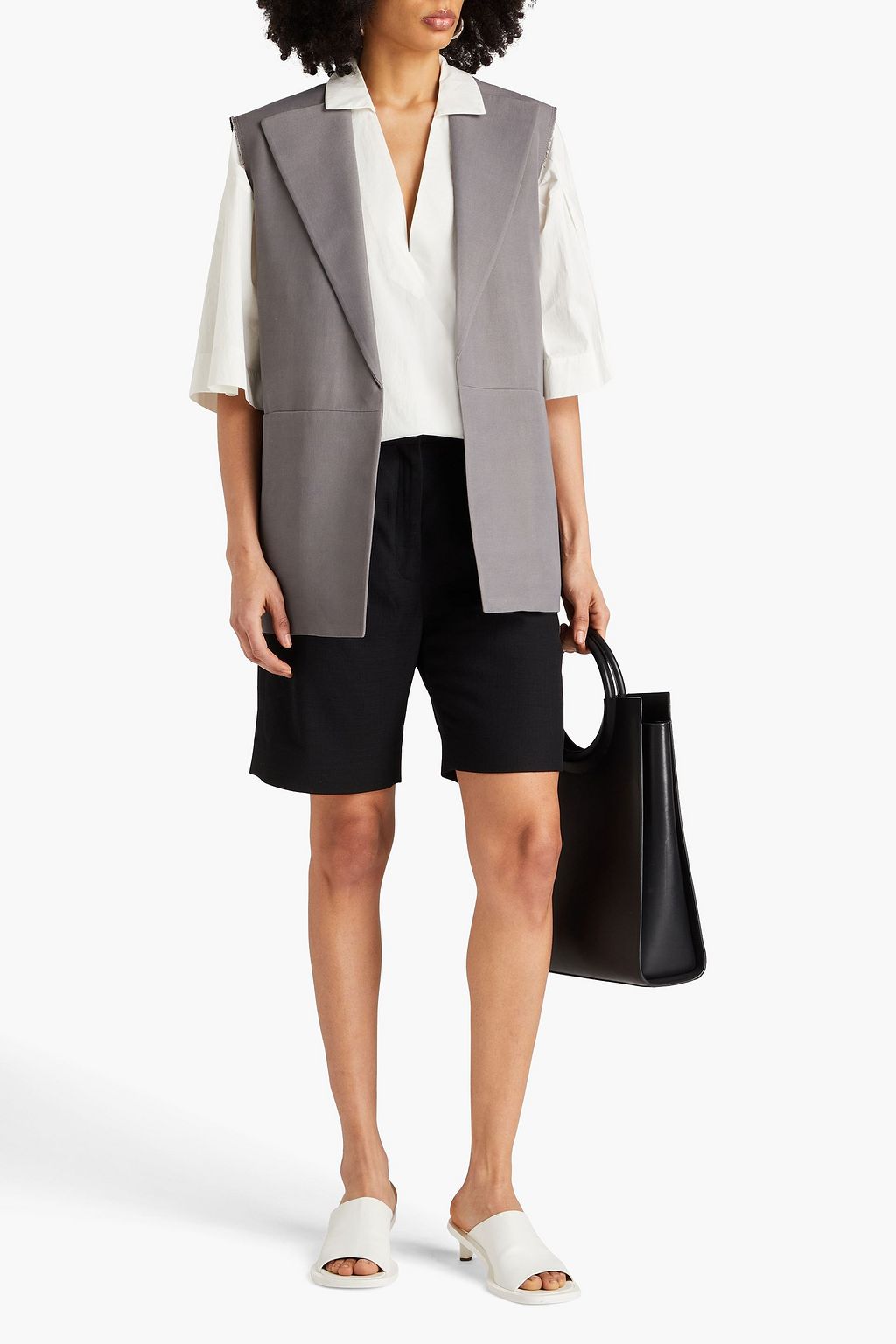 JIL SANDER فيست مصنوع من صوف غران دو بودر