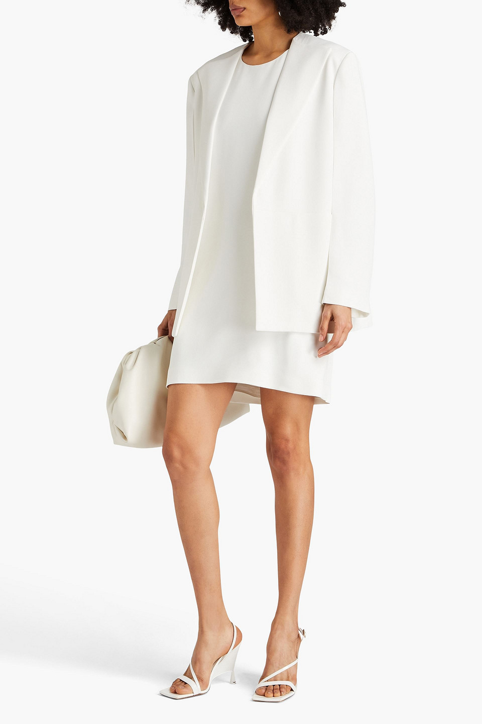 Shop Jil Sander Crepe Blazer In Ivory