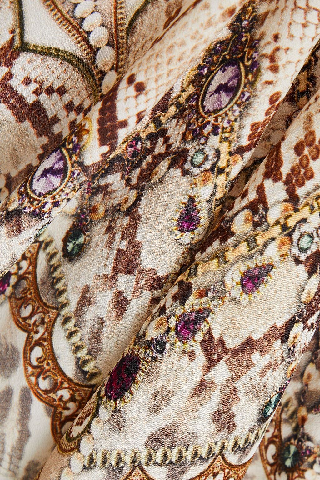 CAMILLA Cutout crystal-embellished printed silk crepe de chine kaftan