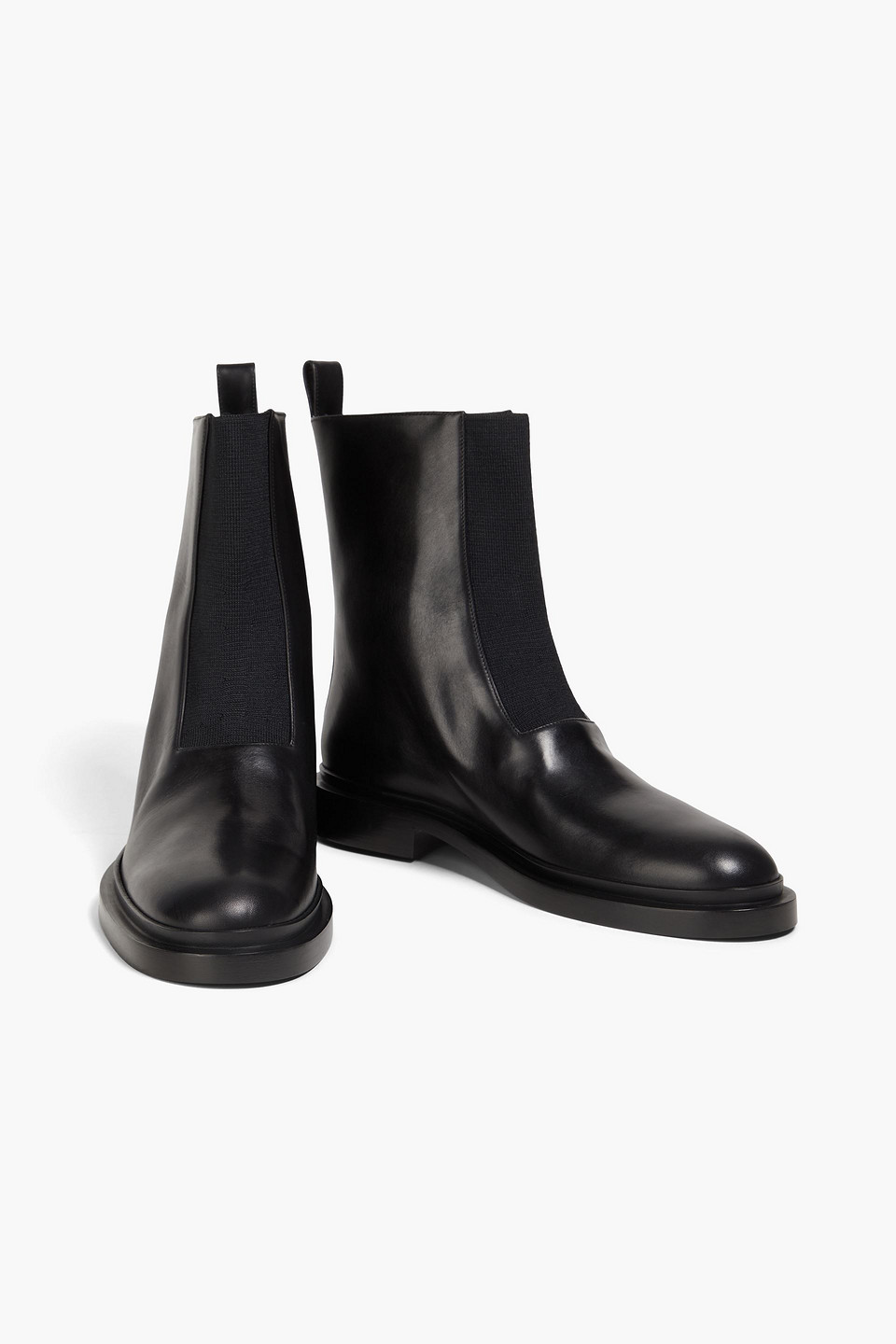 Jil Sander Leather Chelsea Boots In Black