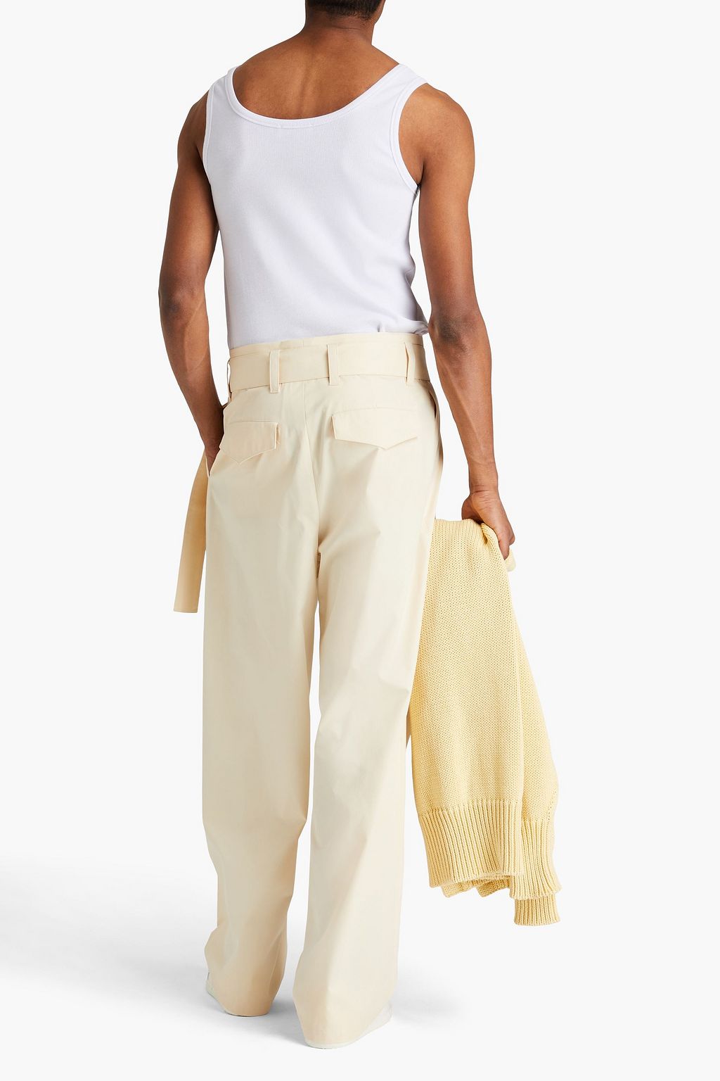 JIL SANDER コットン混ツイル パンツ