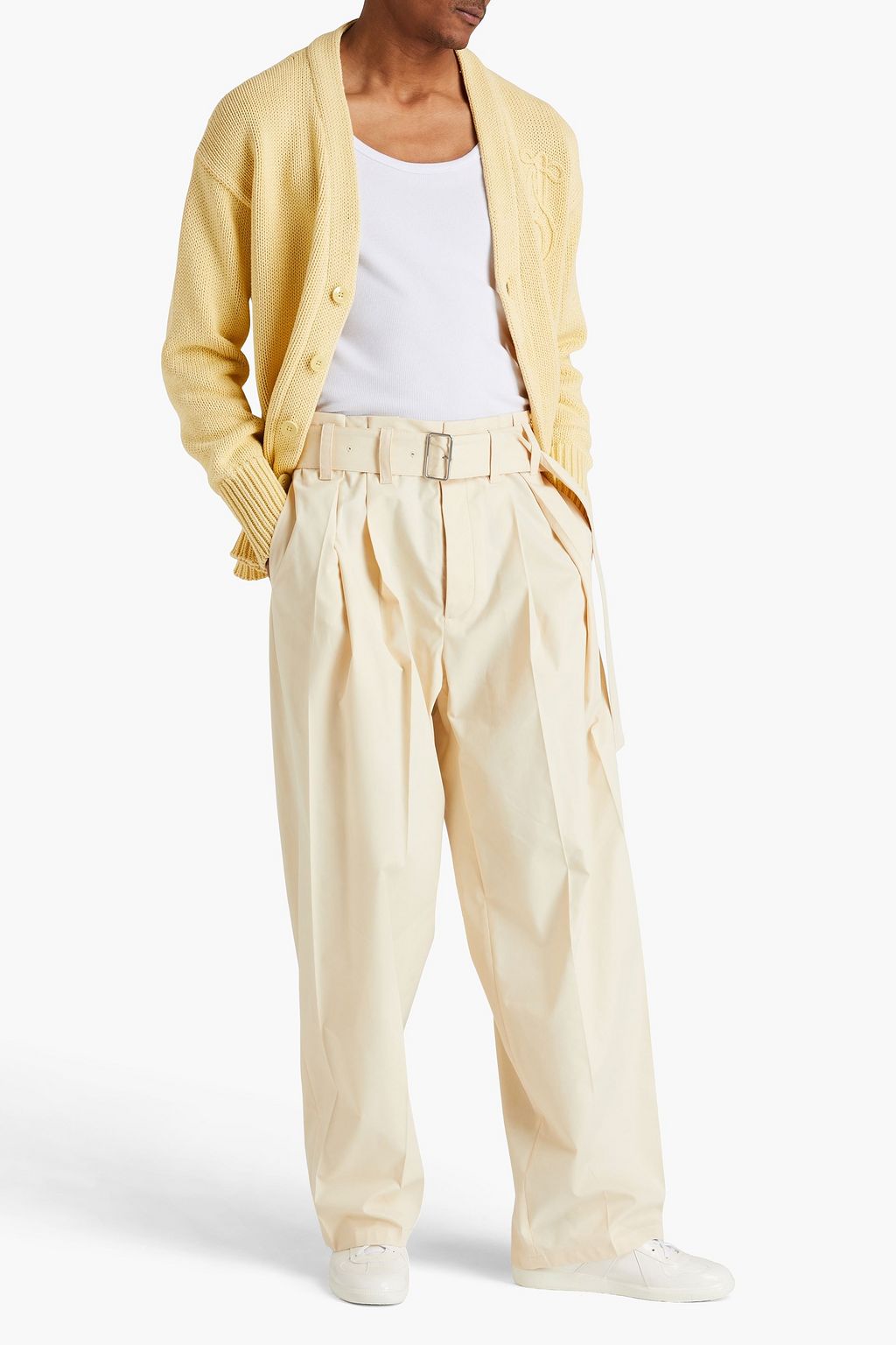 JIL SANDER コットン混ツイル パンツ