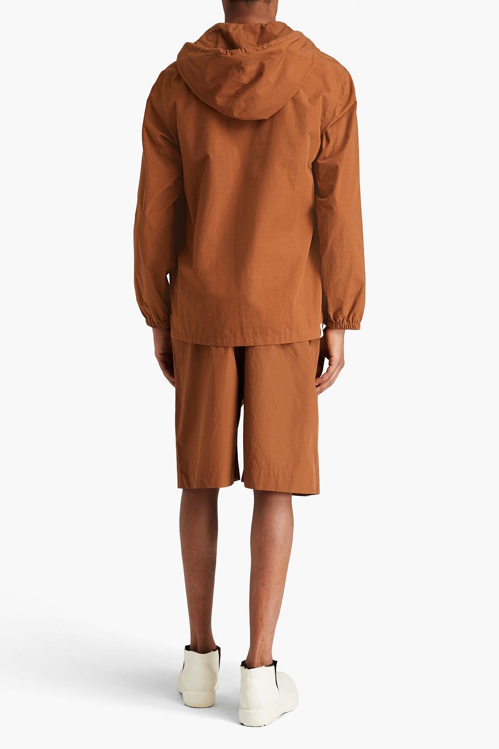 JIL SANDER Cotton-flannel hooded overshirt