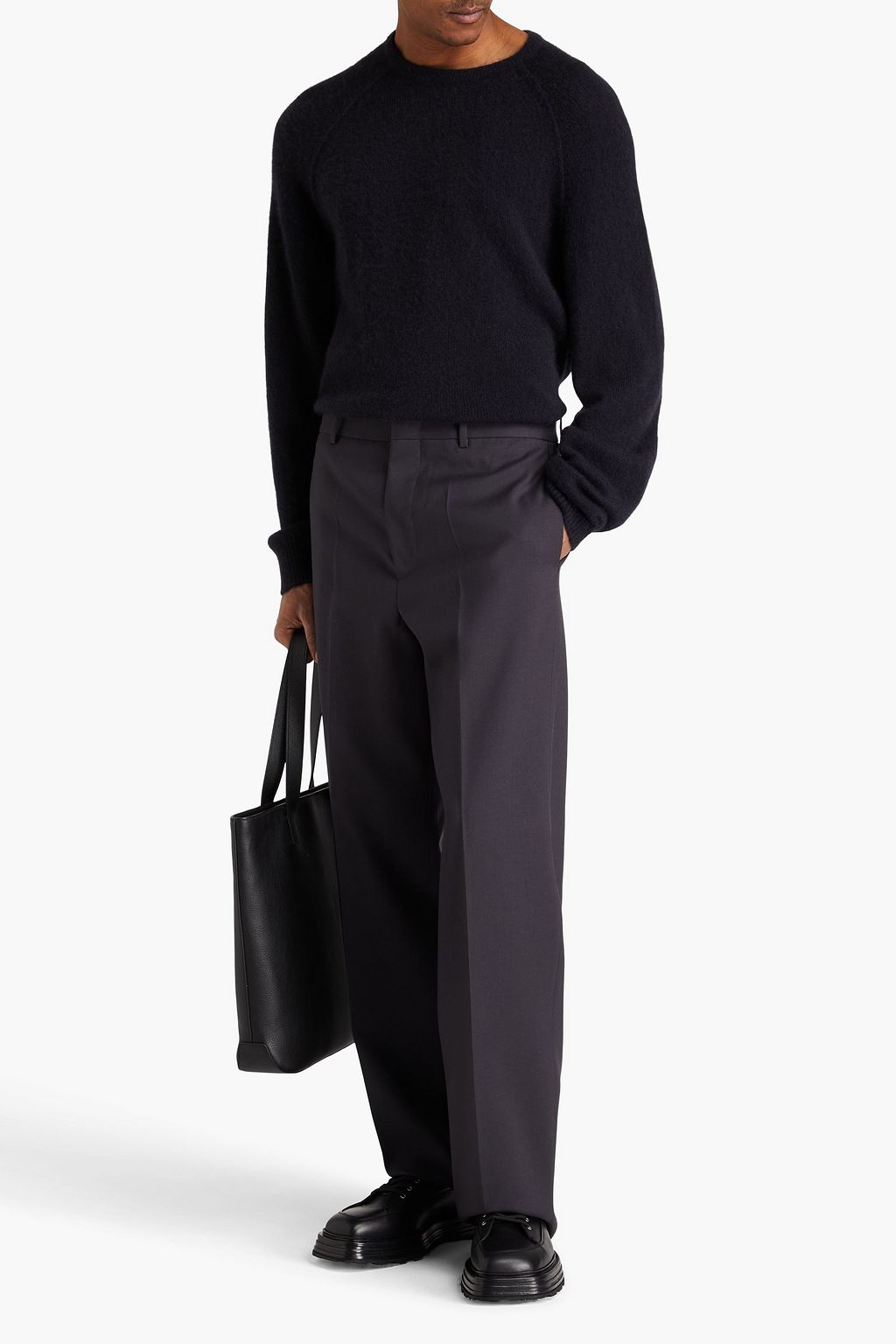 JIL SANDER 울 트윌 테이퍼드 팬츠