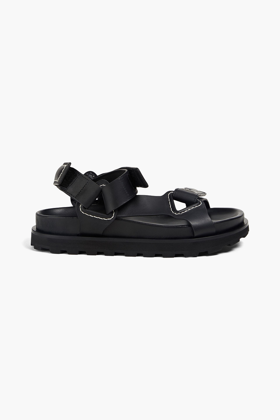 Jil Sander Leather Sandals In Black