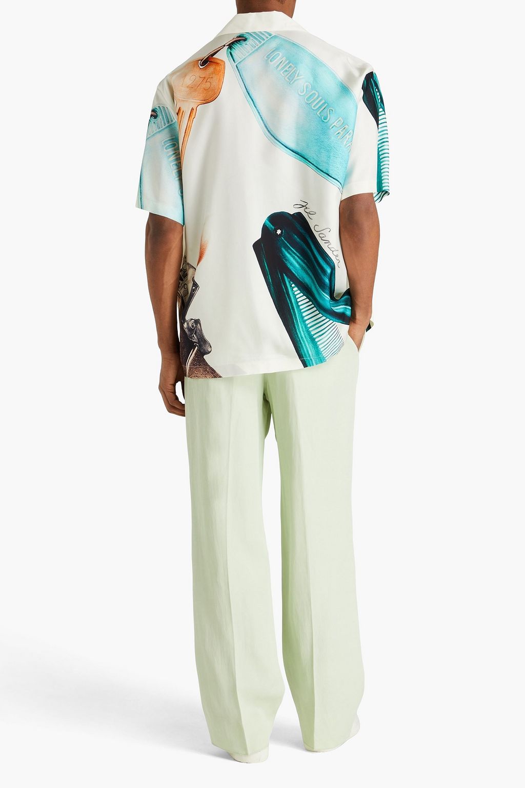 JIL SANDER Printed satin-twill shirt