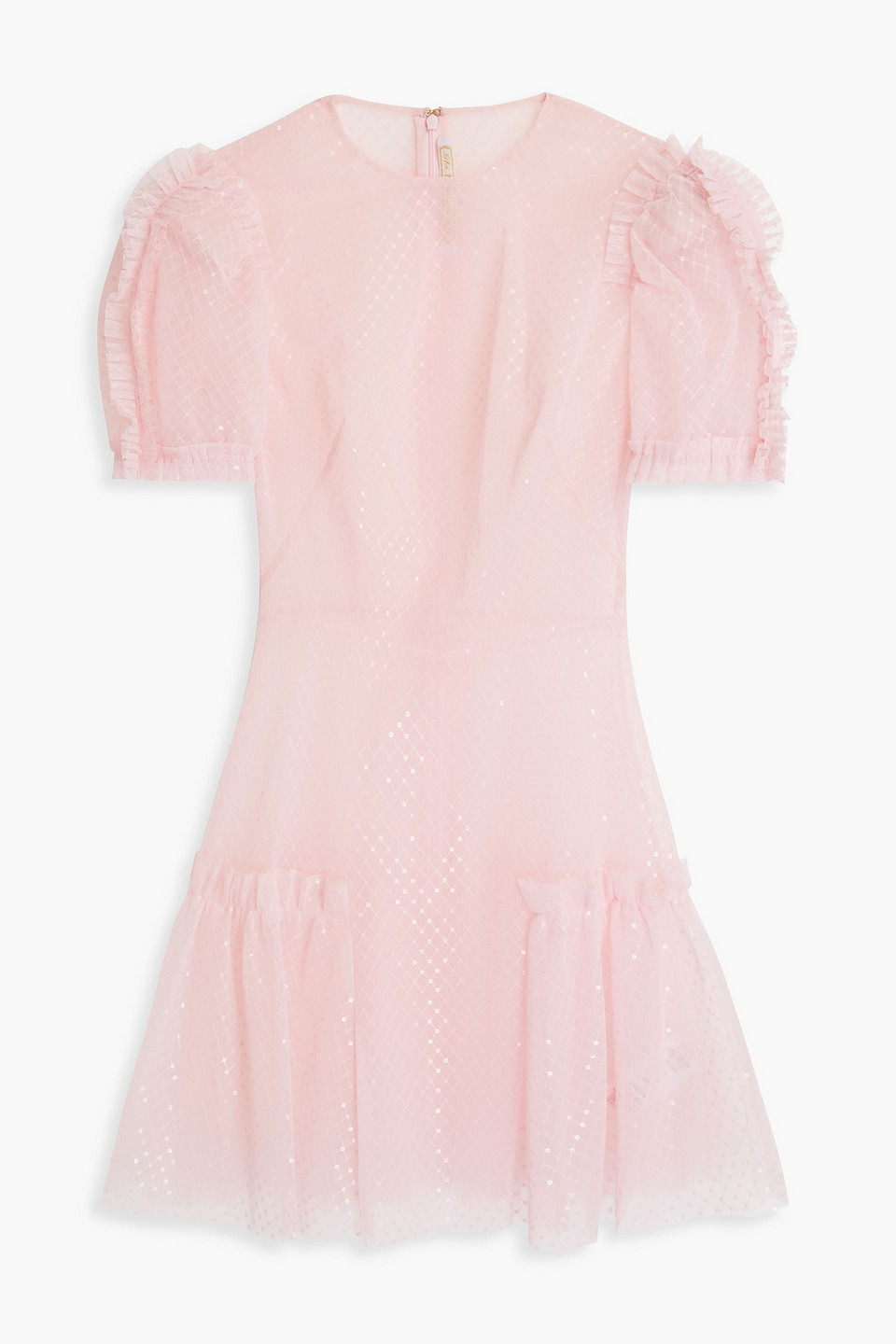 The Vampire's Wife The Fairy Goddess Embellished Tulle Mini Dress In Baby Pink