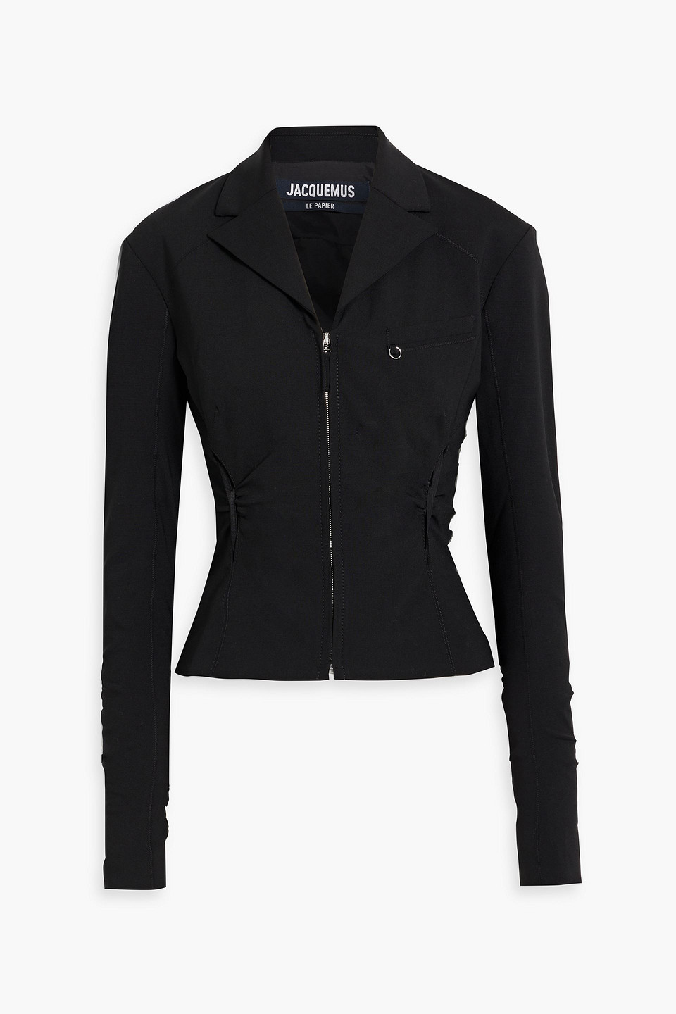 Jacquemus La Veste Neru Stretch Wool Cutout Jacket In Black
