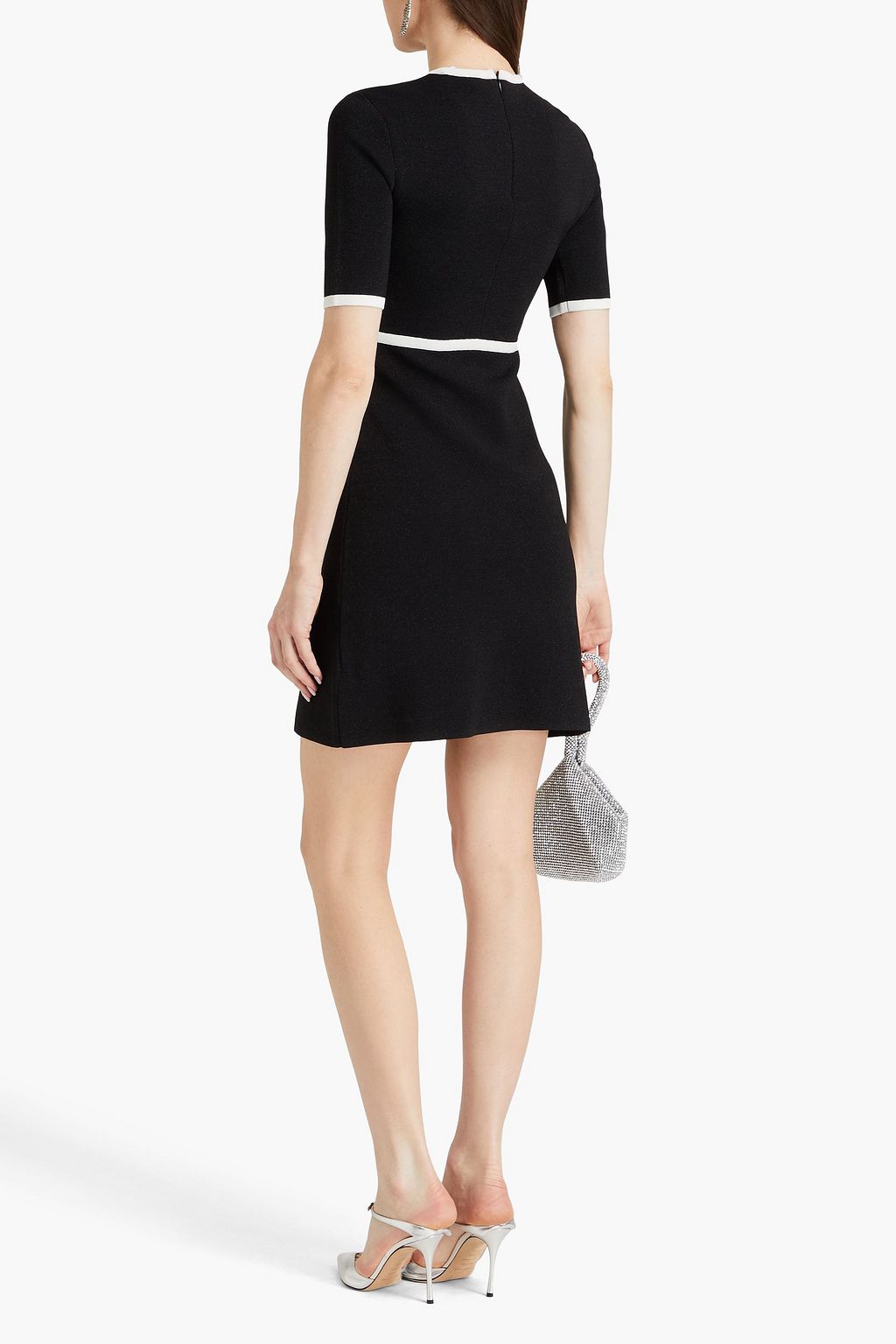 REBECCA VALLANCE Ella verziertes Minikleid aus Stretch-Strick mit Metallic-Effekt