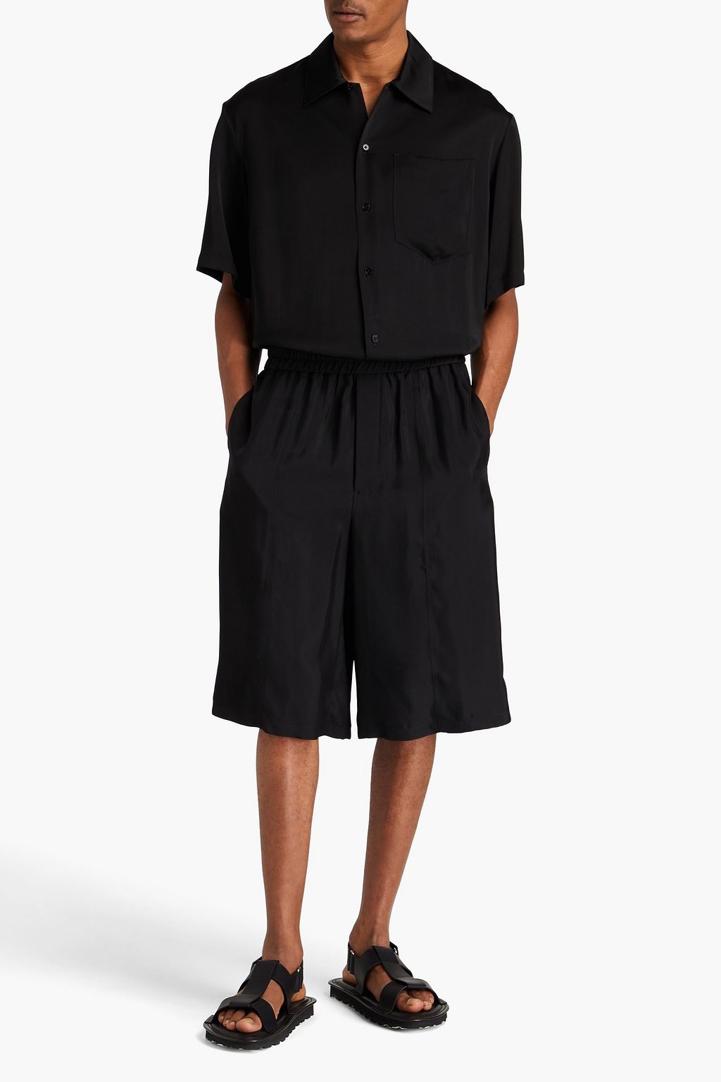 JIL SANDER Wide-leg twill shorts