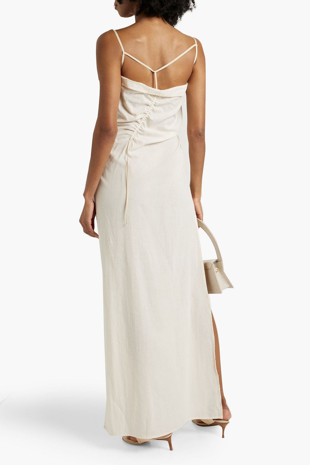 JACQUEMUS Gaua ruched cotton-gauze maxi dress