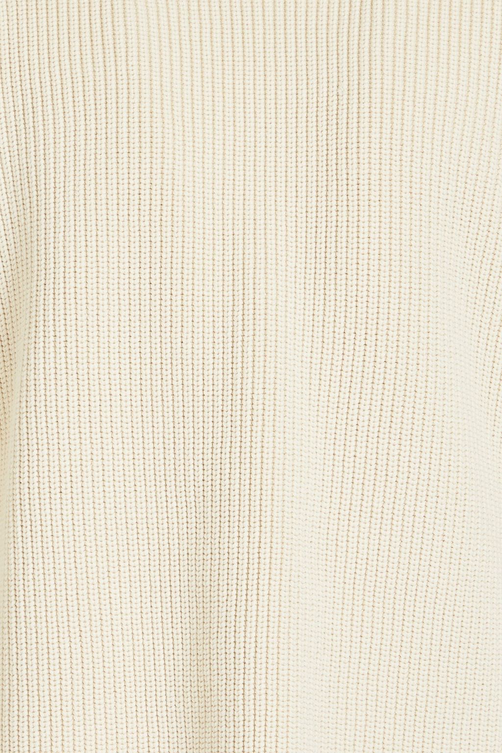 JIL SANDER Wrap-effect ribbed cotton sweater
