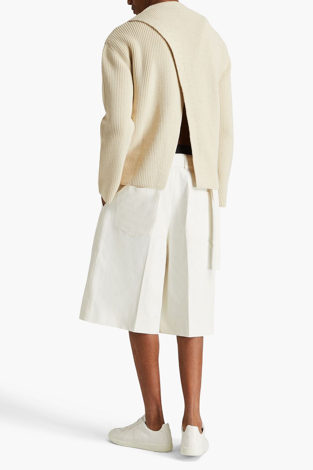 JIL SANDER Wrap-effect ribbed cotton sweater