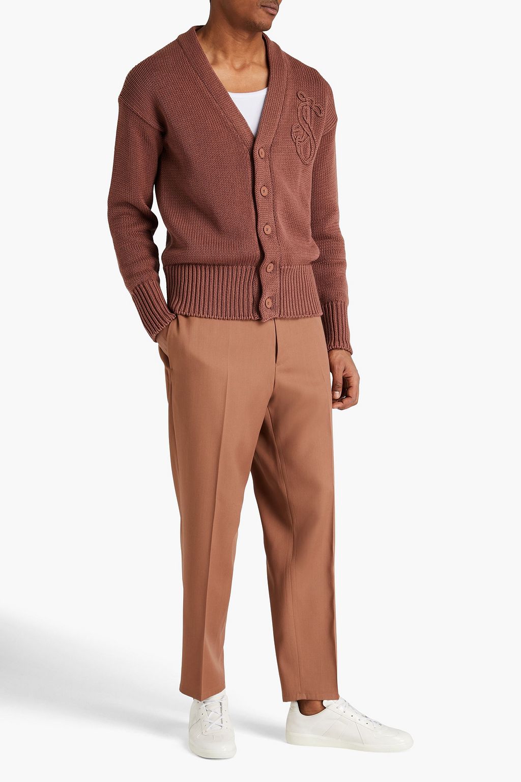 JIL SANDER Embroidered cotton cardigan