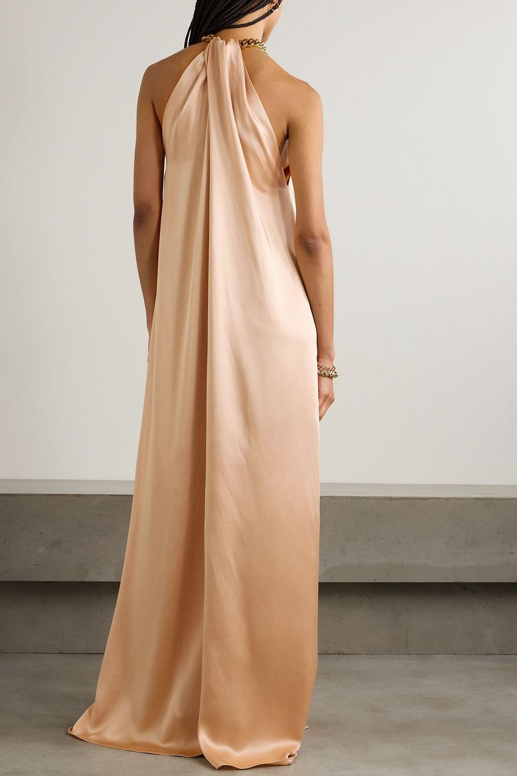 STELLA MCCARTNEY サテン ロングドレス チェーン付き