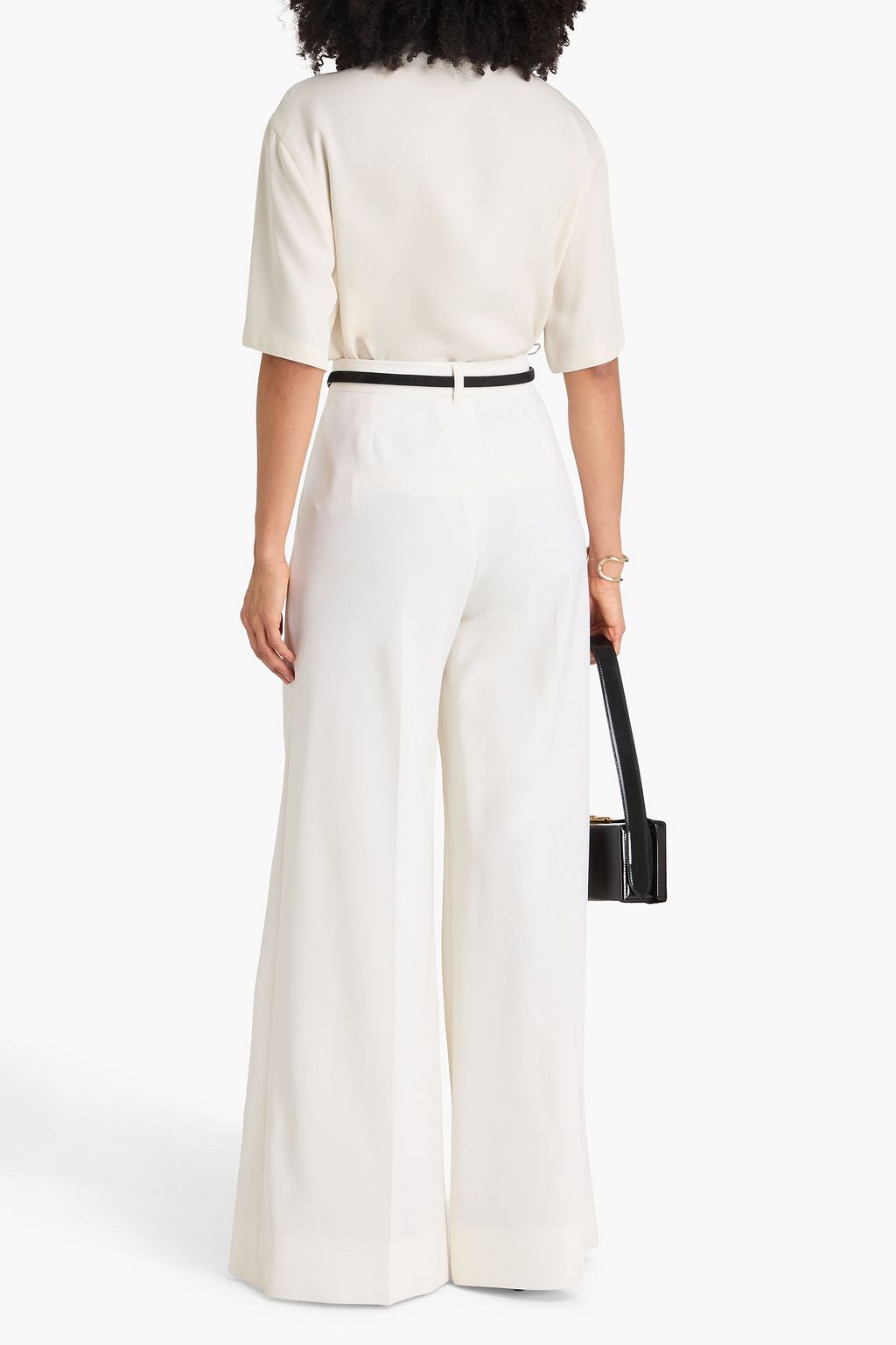STELLA MCCARTNEY Pleated wool-blend twill wide-leg pants