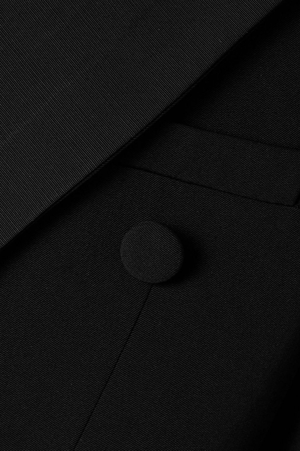 STELLA MCCARTNEY Oversized double-breasted moire-trimmed wool-blend blazer