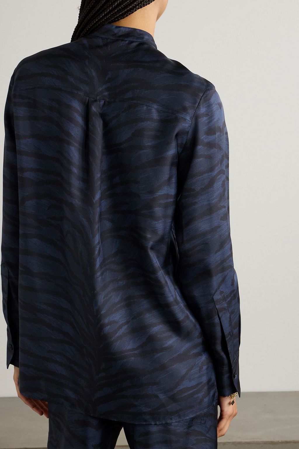 STELLA MCCARTNEY Zebra-print silk-chiffon shirt