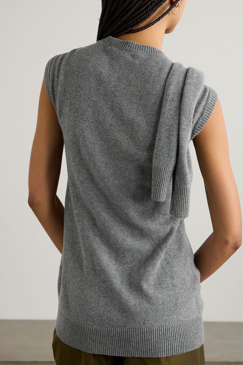 STELLA MCCARTNEY Knotted draped cashmere and wool-blend sweater