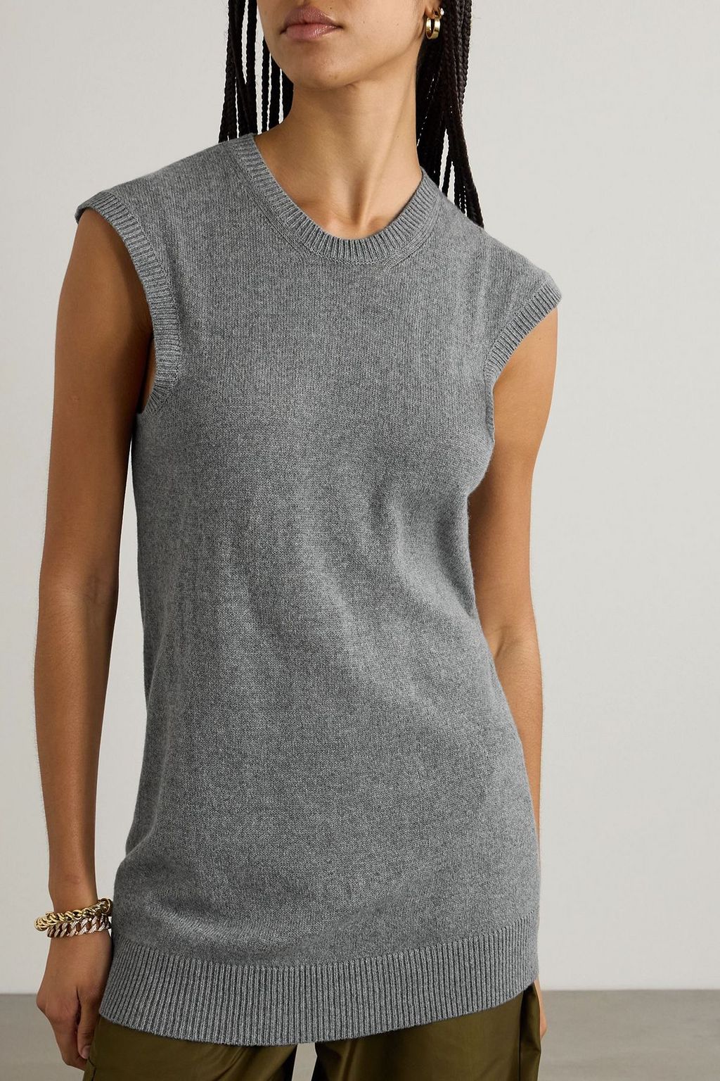 STELLA MCCARTNEY Knotted draped cashmere and wool-blend sweater