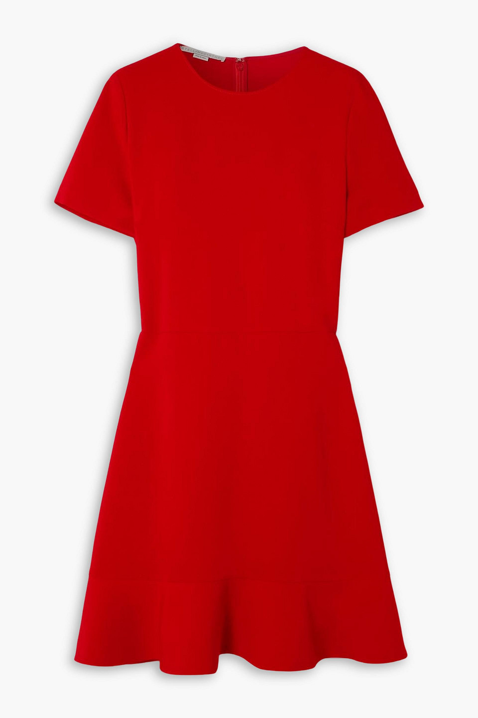 Stella Mccartney Ruffled Cady Mini Dress In Red