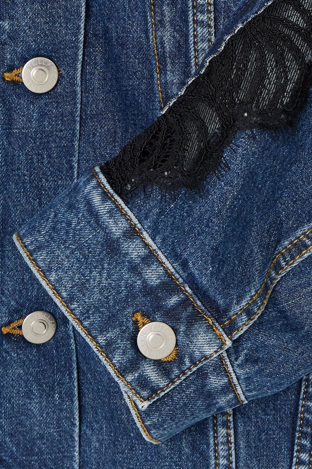 STELLA MCCARTNEY Lace-trimmed denim jacket