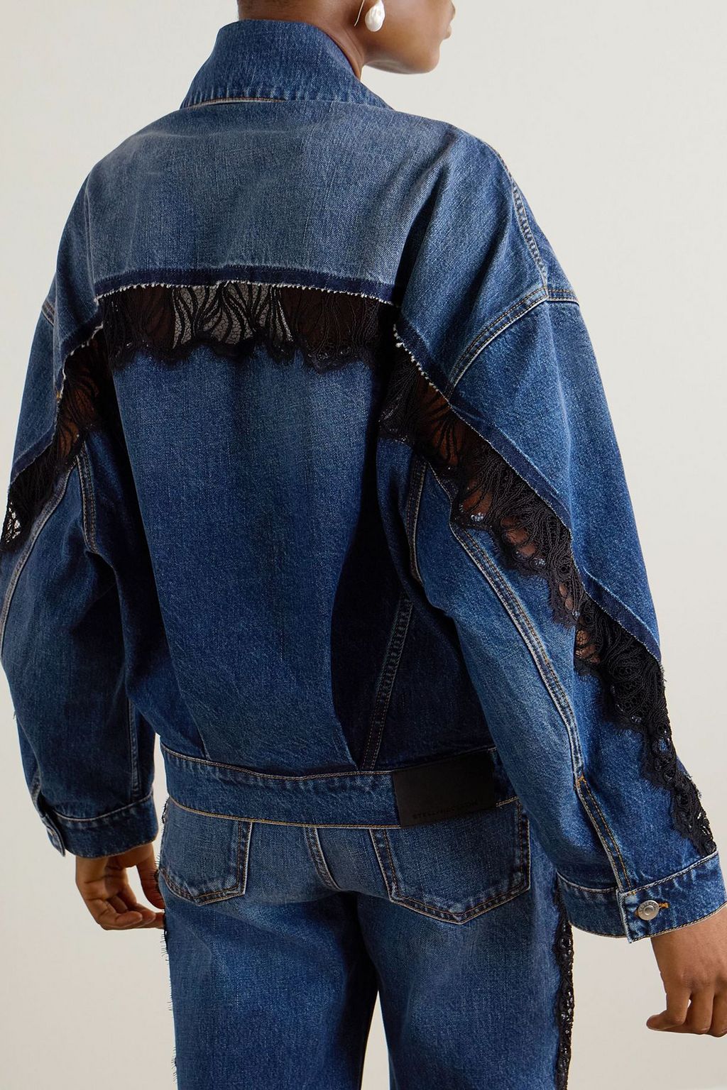 STELLA MCCARTNEY Lace-trimmed denim jacket