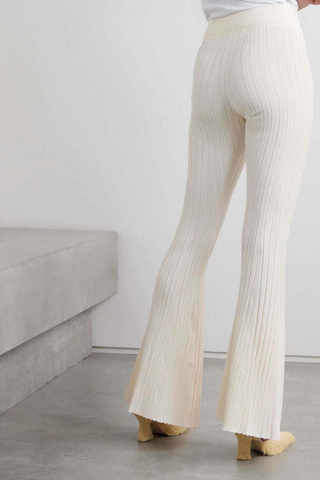 STELLA MCCARTNEY Ribbed-knit flared pants