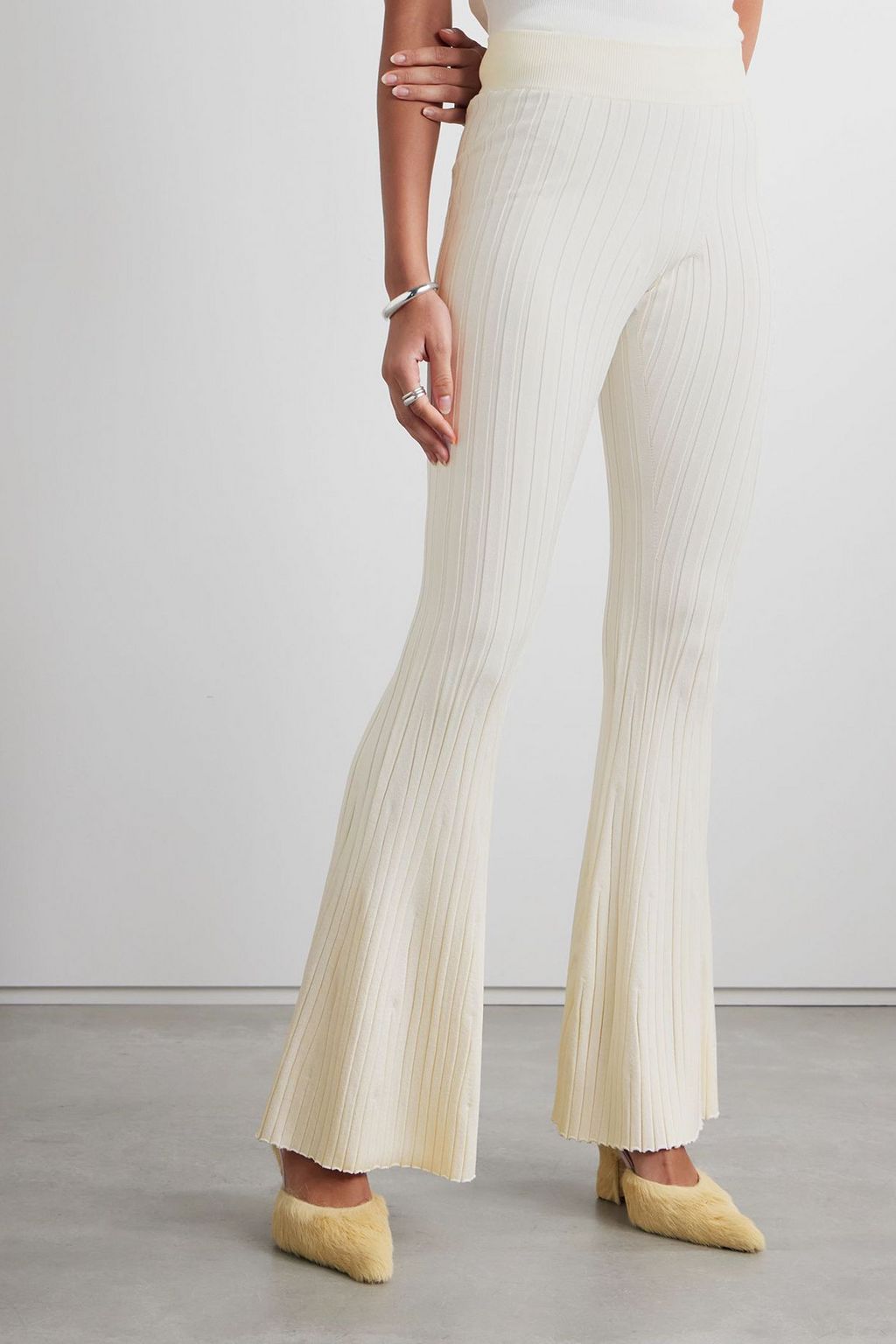 STELLA MCCARTNEY Ribbed-knit flared pants