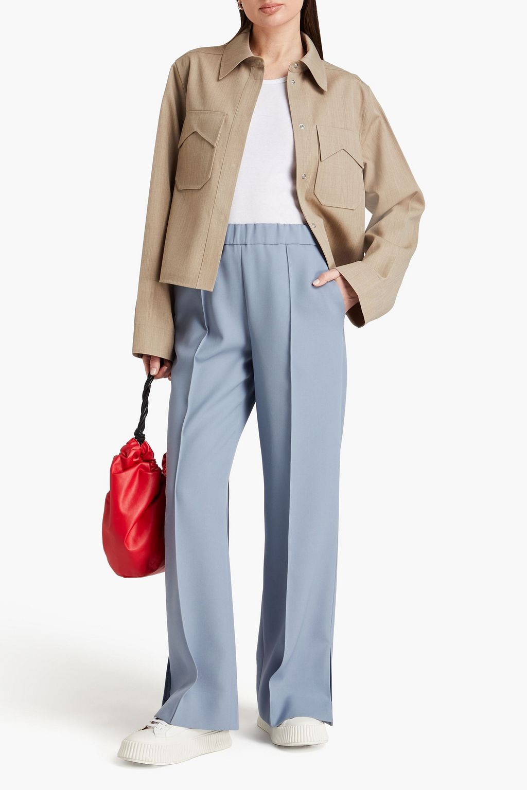 JIL SANDER Wool-twill straight-leg pants